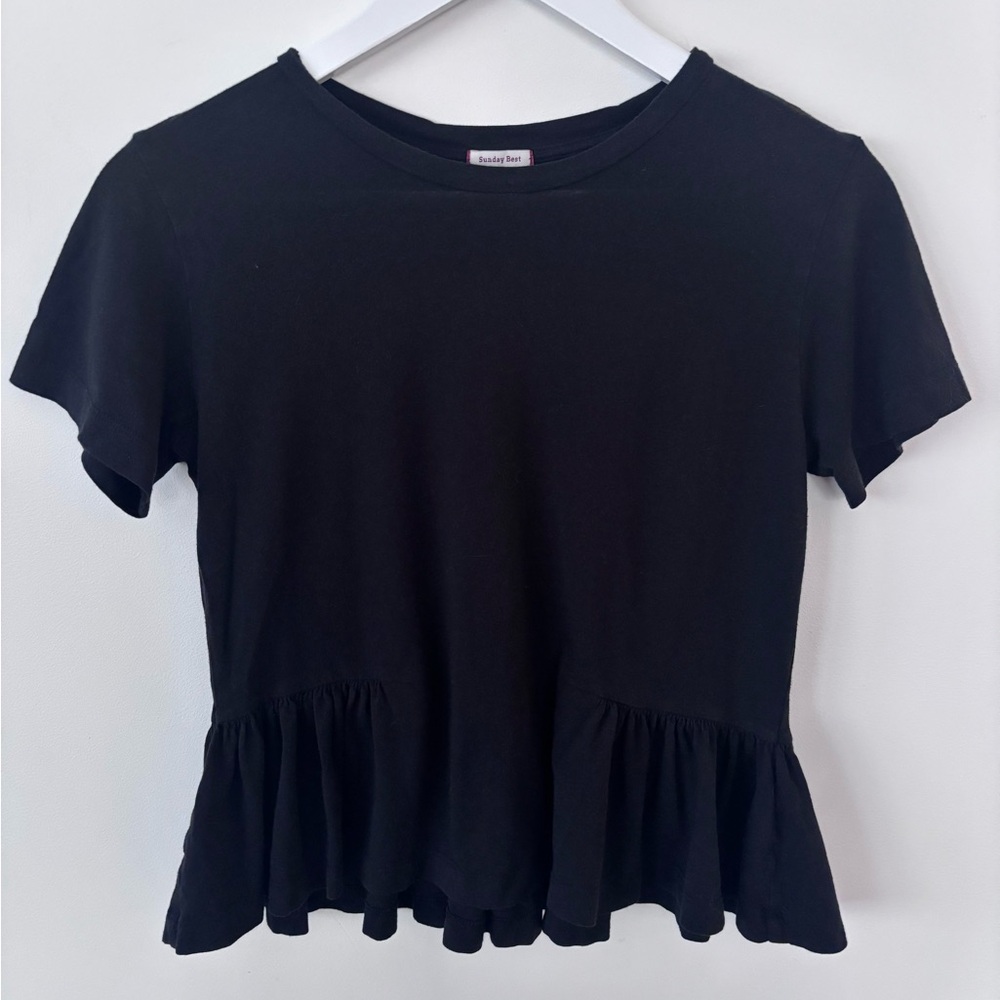 Sunday Best Black Peplum Top Oversized